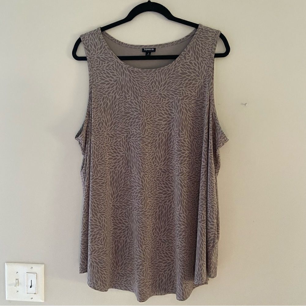 Pebble Grey Abstract Floral Studio Knit Tank size 3 - Picture 4 of 8